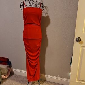 SHEIN Strapless Red Dress